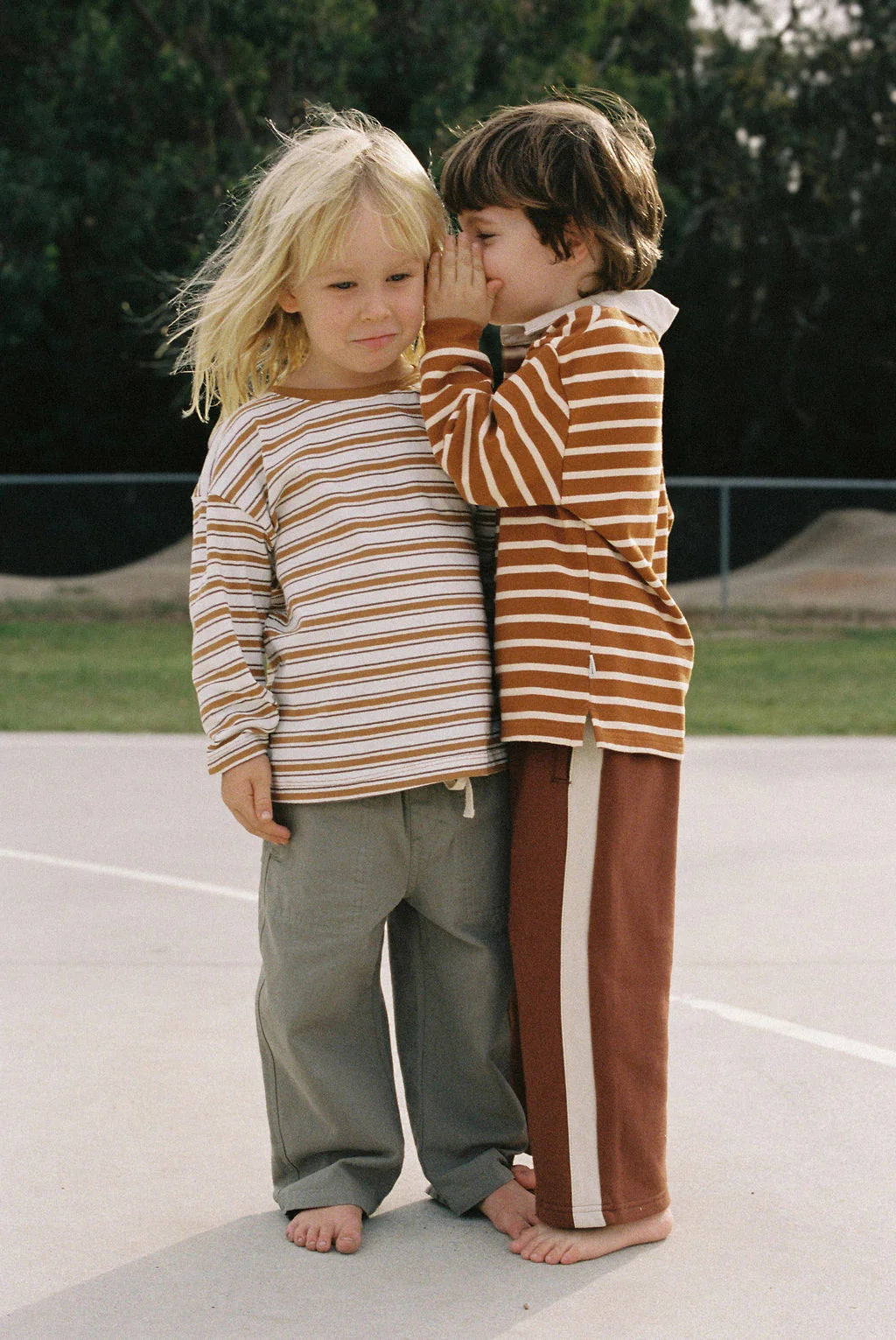 Rhythm Kids Vintage Stripe Trackpant - Earth