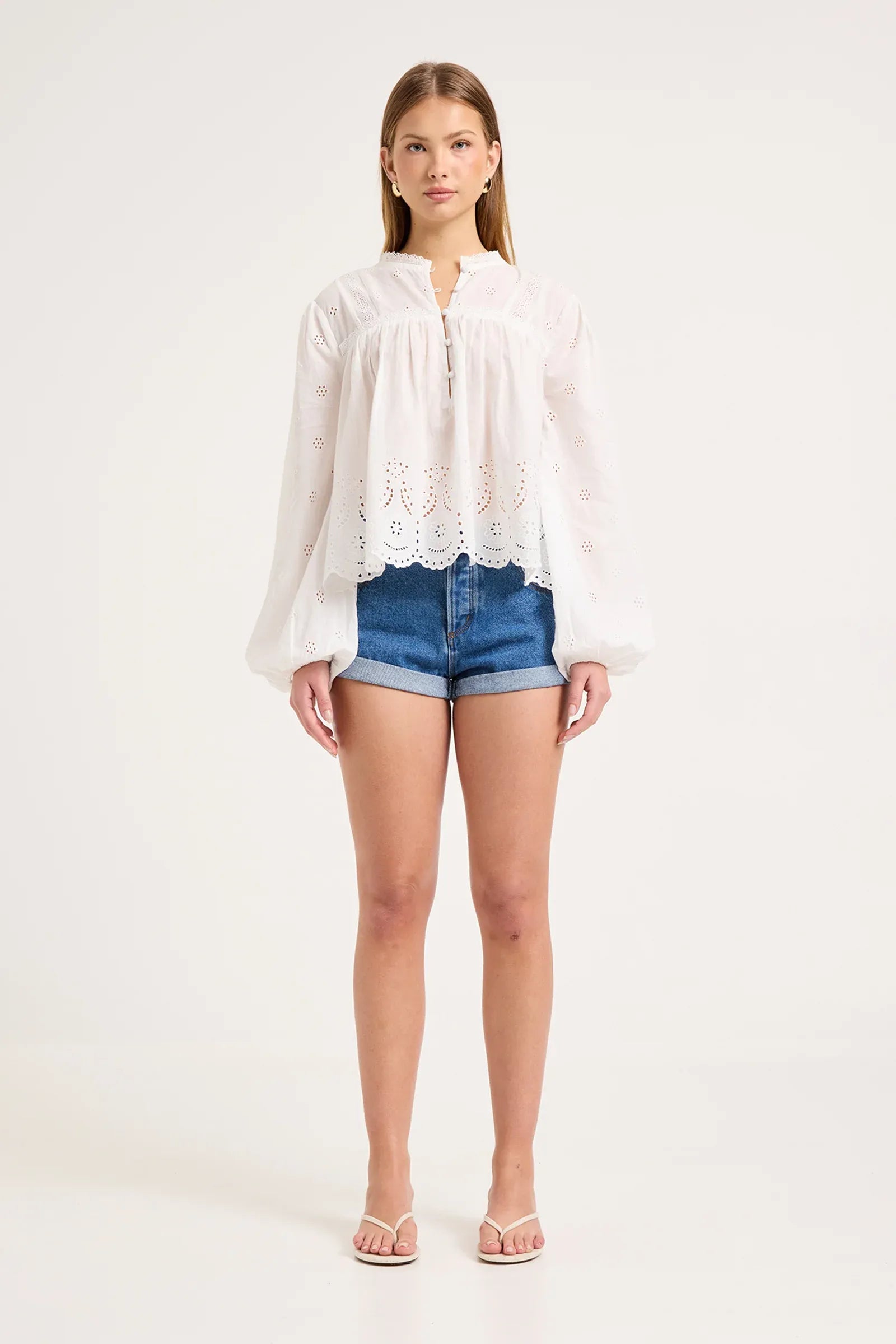 Rollas Darling Voile Blouse - White