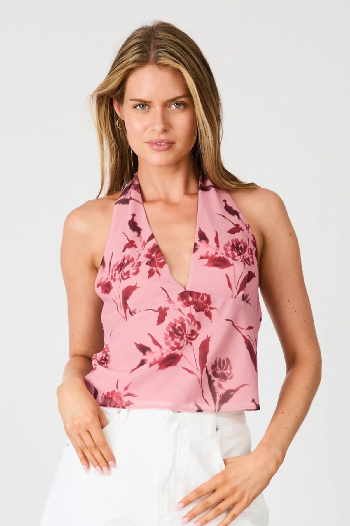 Rollas Floral Valley Halter - Floral Pink