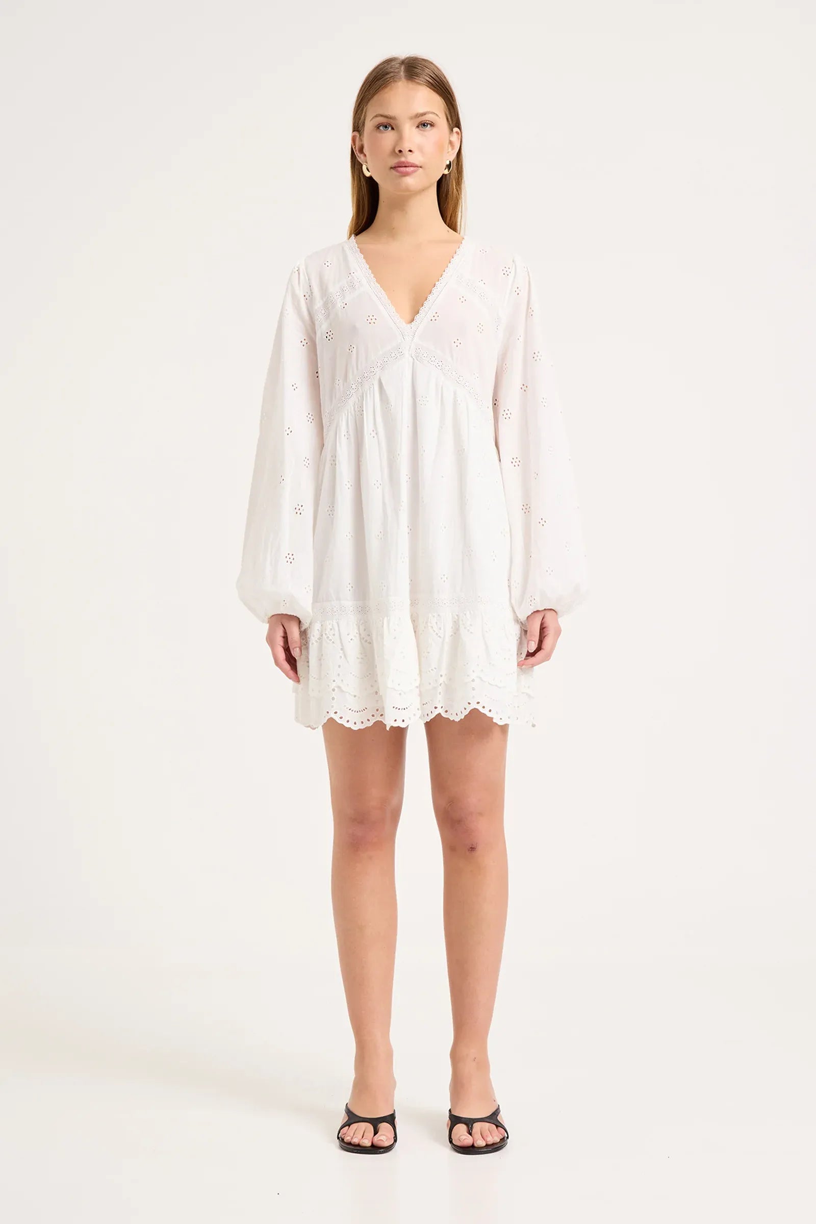 Rollas Maeve Voile Dress - White