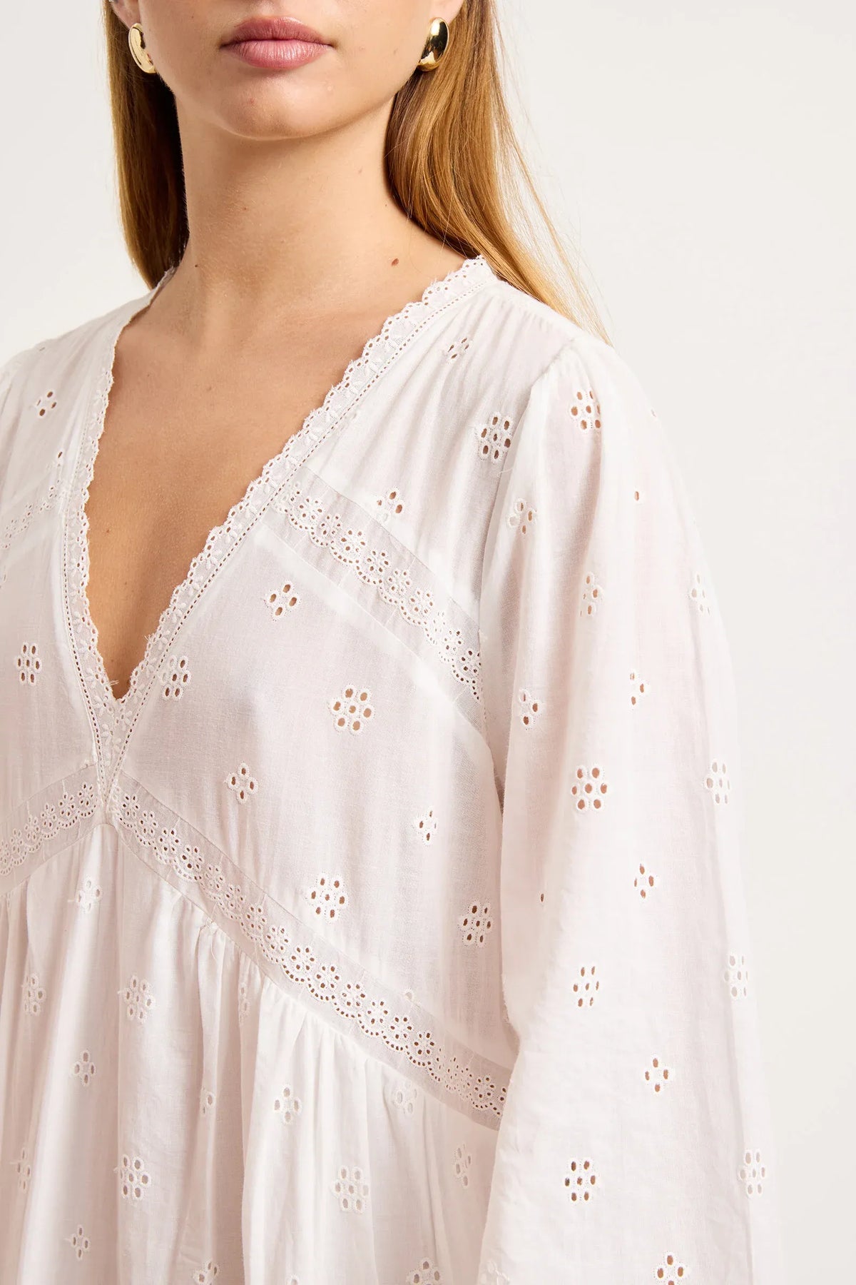 Rollas Maeve Voile Dress - White