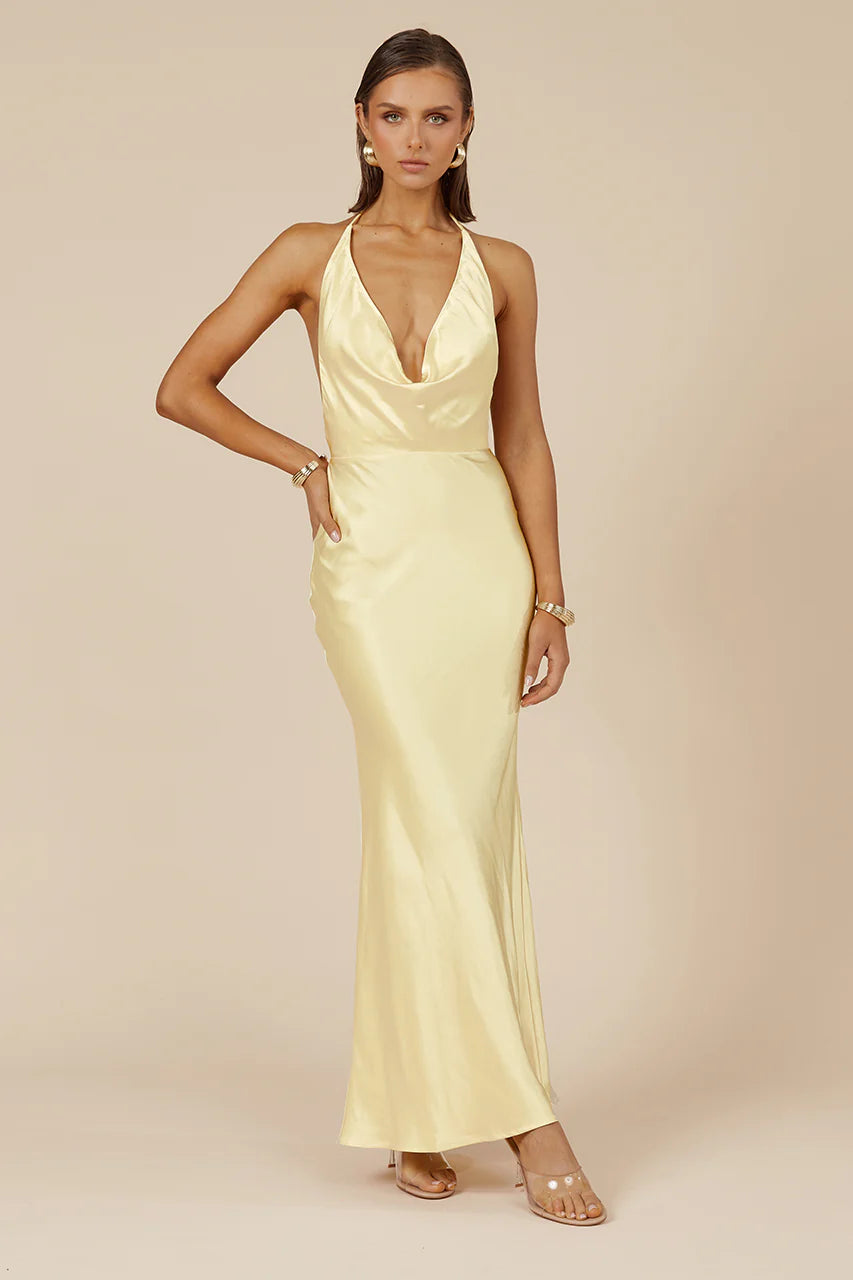 Runaway The Label Posey Maxi Dress - Lemon