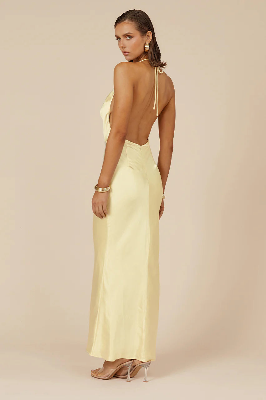 Runaway The Label Posey Maxi Dress - Lemon