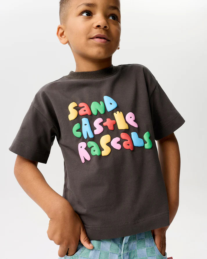 Sandcastle Rascals Boxy Tee - Charcoal