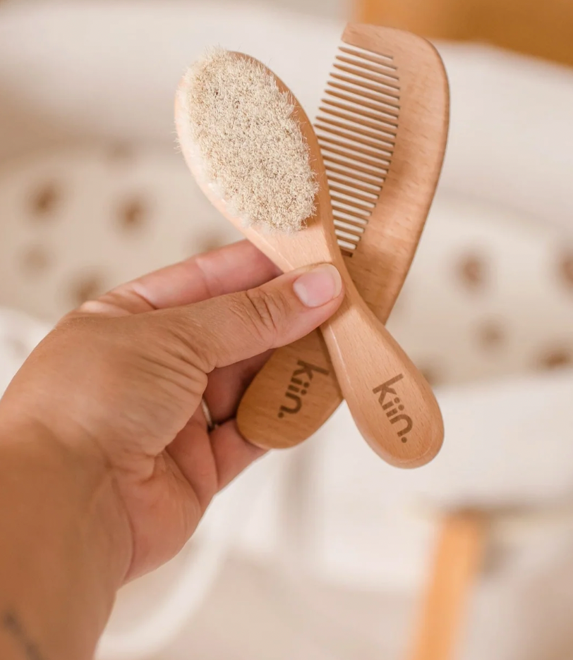 Wooden Baby Brush + Comb Set