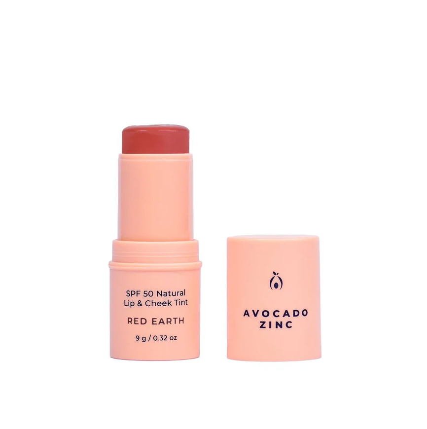 Avocado Zinc SPF 50 Natural Lip & Cheek Tint - Red Earth