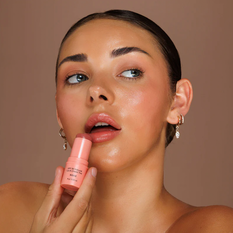 SPF 50 Natural Lip & Cheek Tint - Rose