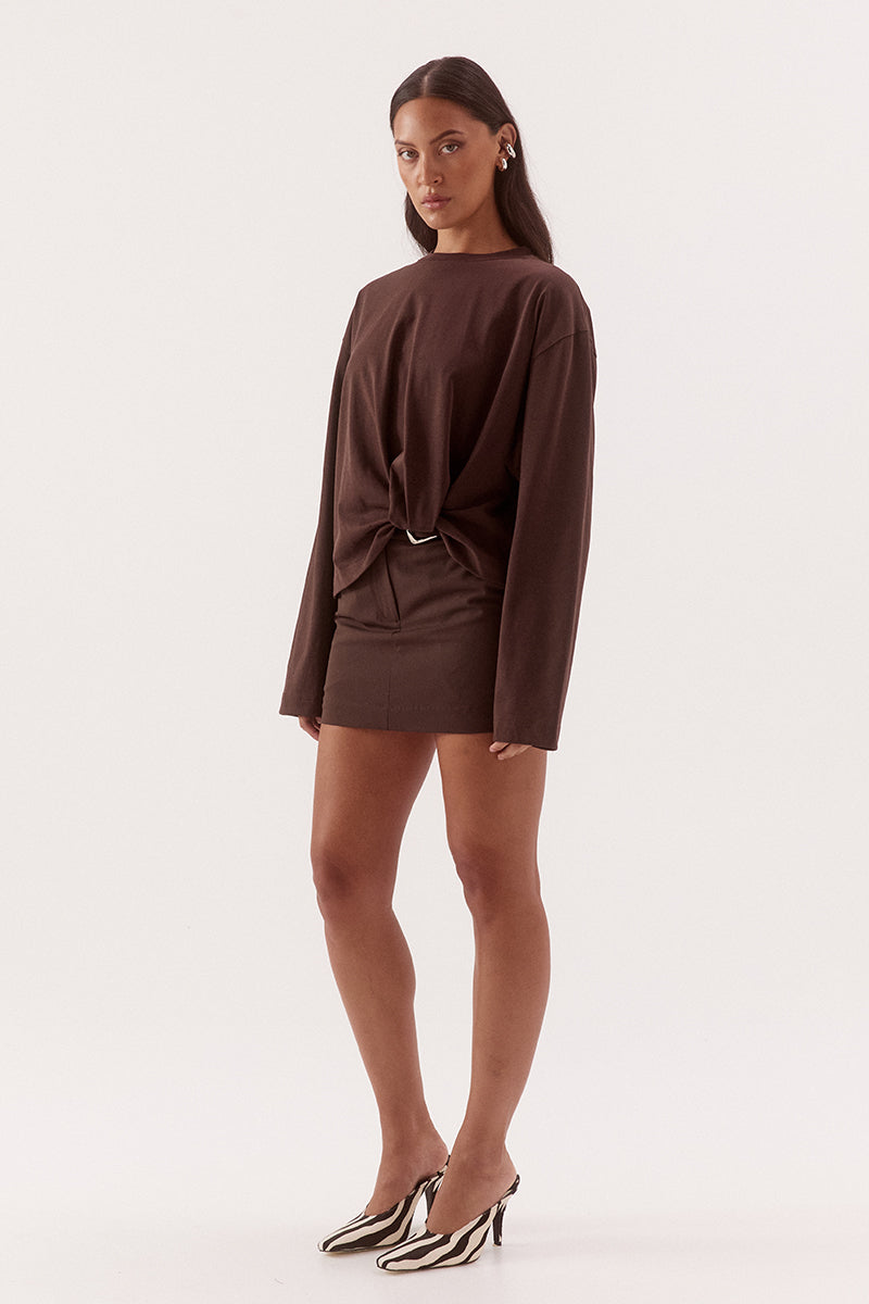 Sovere Izel Long Sleeve Top - Espresso