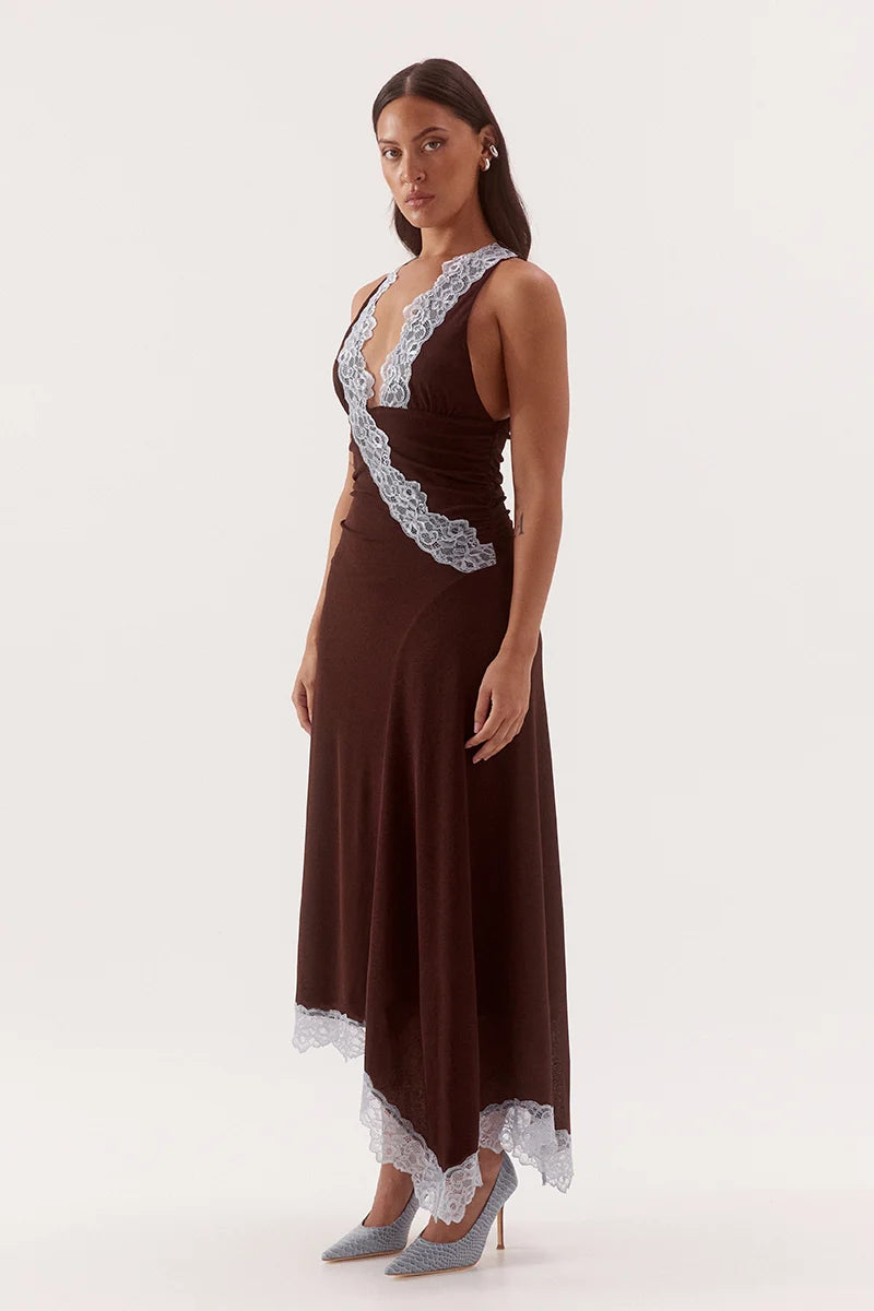 Sovere Studio Harlow Dress - Choc/Sky