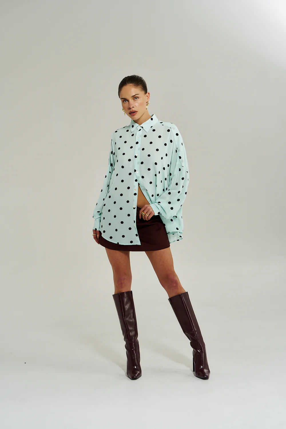 Summi Summi Dotty Shirt - Pinot Drop