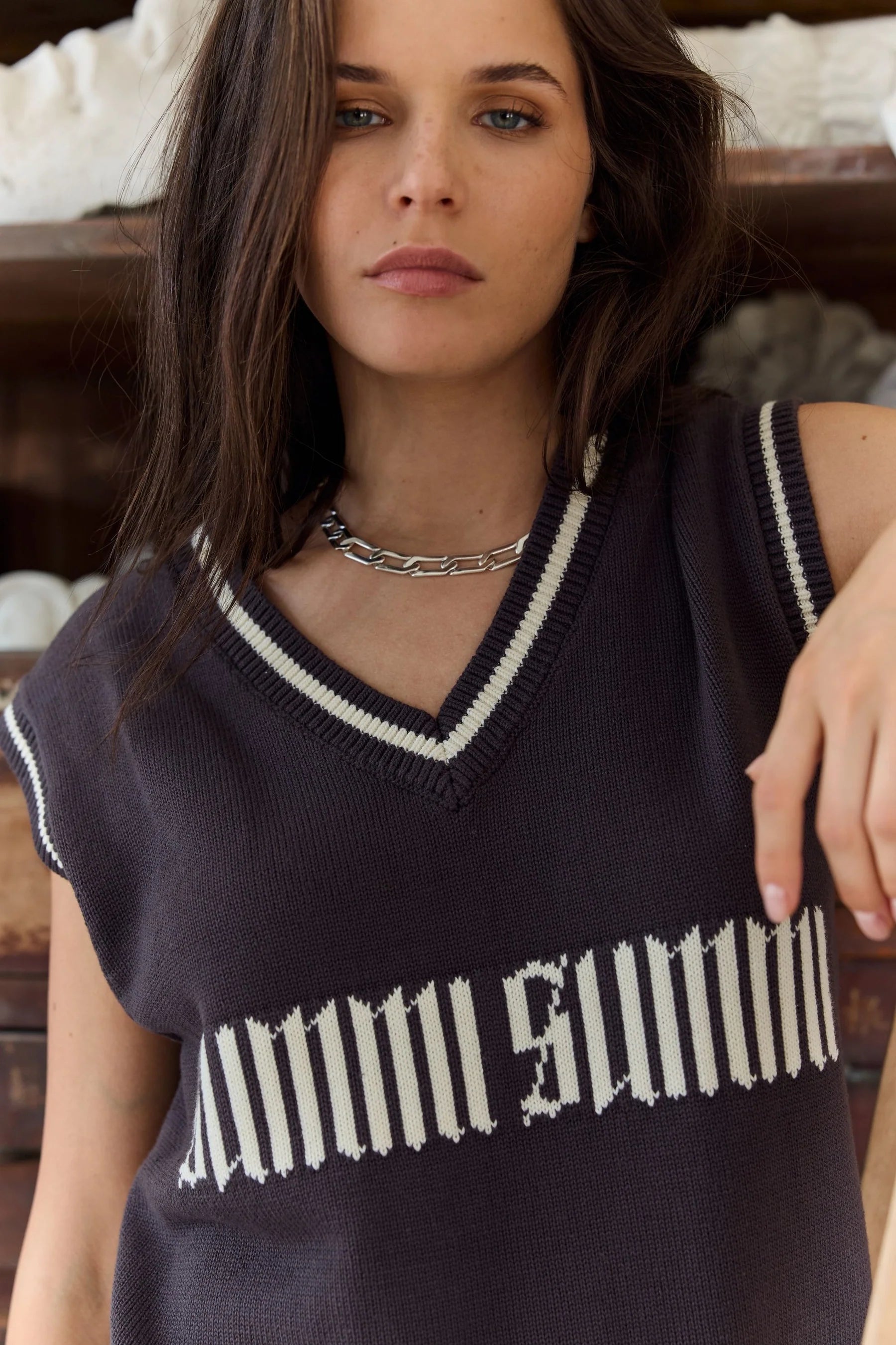 Summi Summi Knit Vest - Shadow