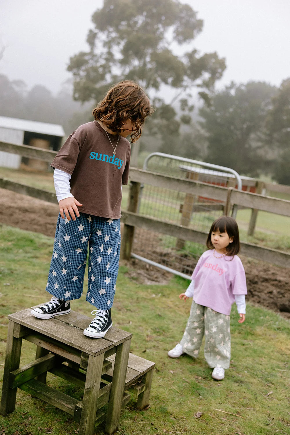 Sunday Siblings Sunday Tee - Brown + Blue