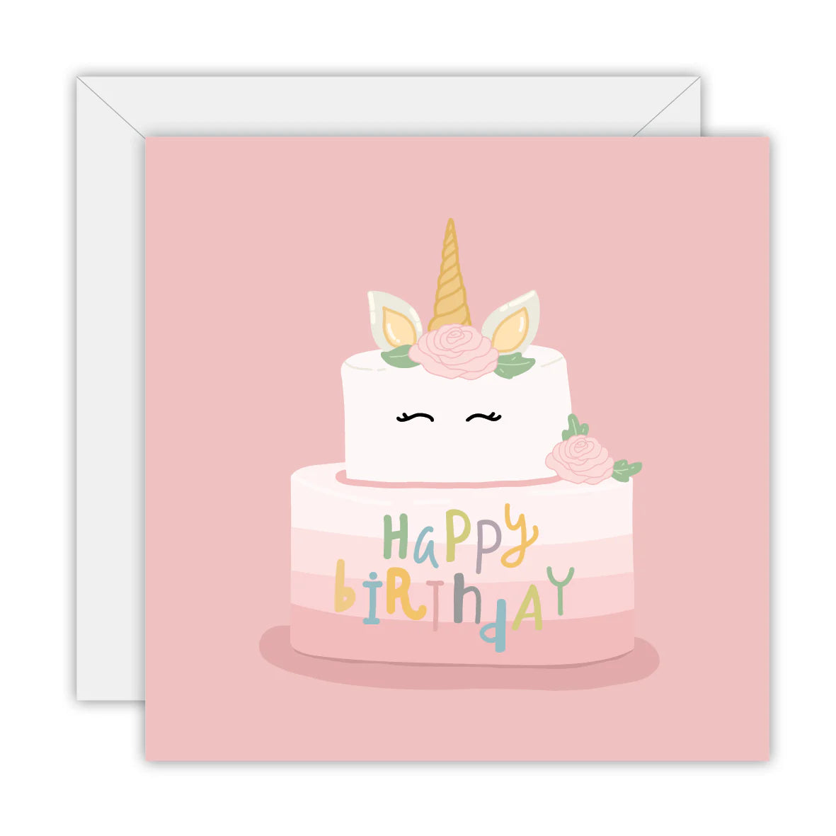 Unicorn Happy Birthday - Blank Greeting Card