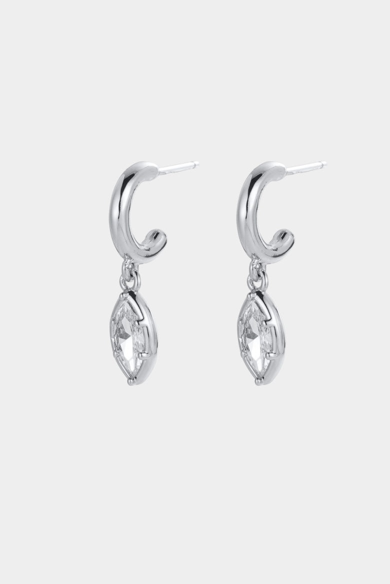 Zafino Eden Crystal Hoop - Silver