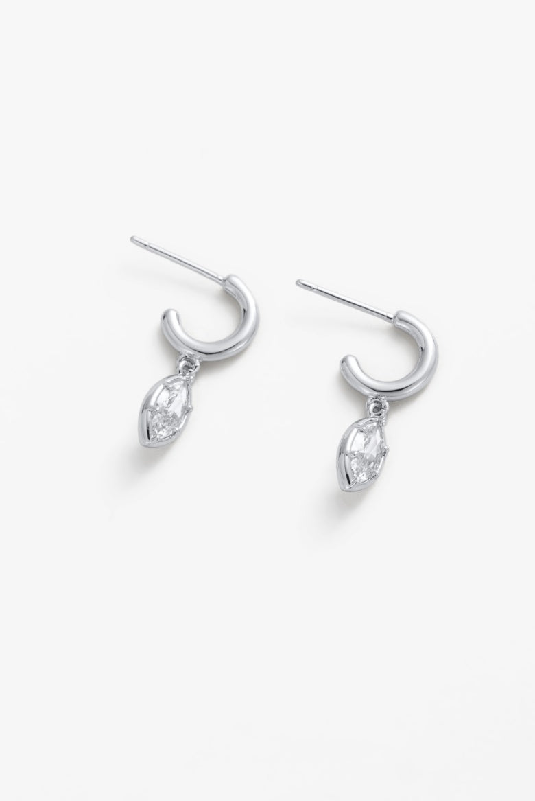 Zafino Eden Crystal Hoop - Silver