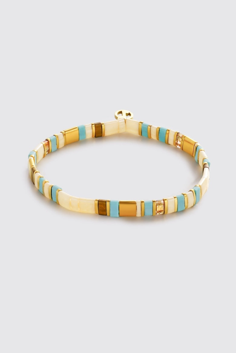 Zafino Tile Bracelet - Teal/Cream