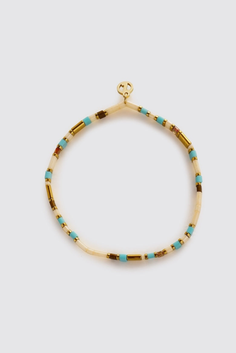 Zafino Tile Bracelet - Teal/Cream