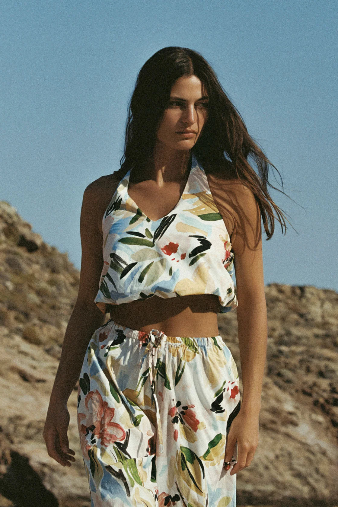 Zulu & Zephyr Summer Floral Cotton Halter Top