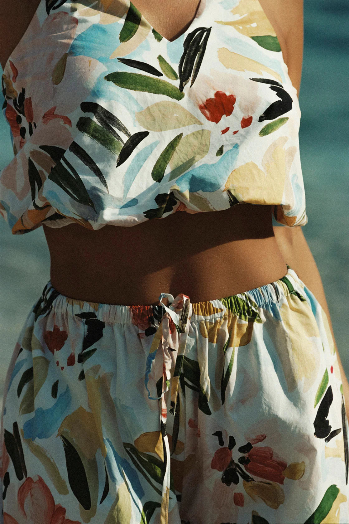 Zulu & Zephyr Summer Floral Cotton Halter Top