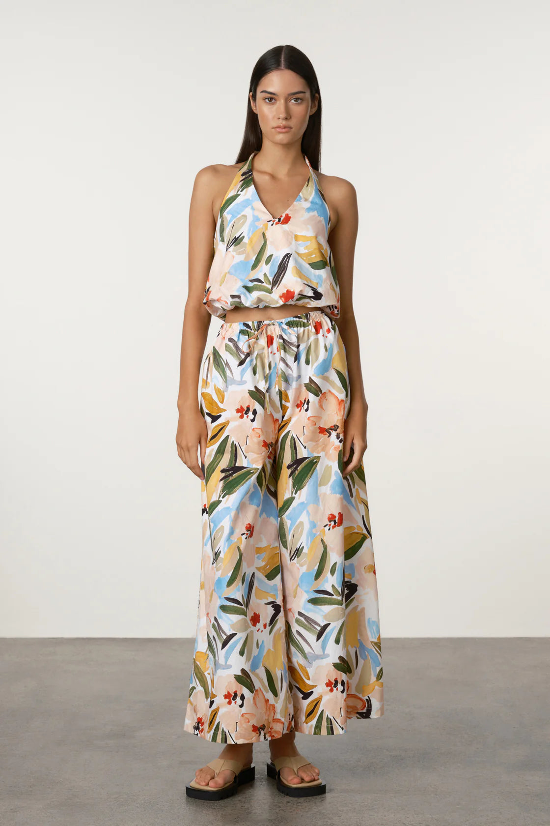 Zulu & Zephyr Summer Floral Cotton Halter Top