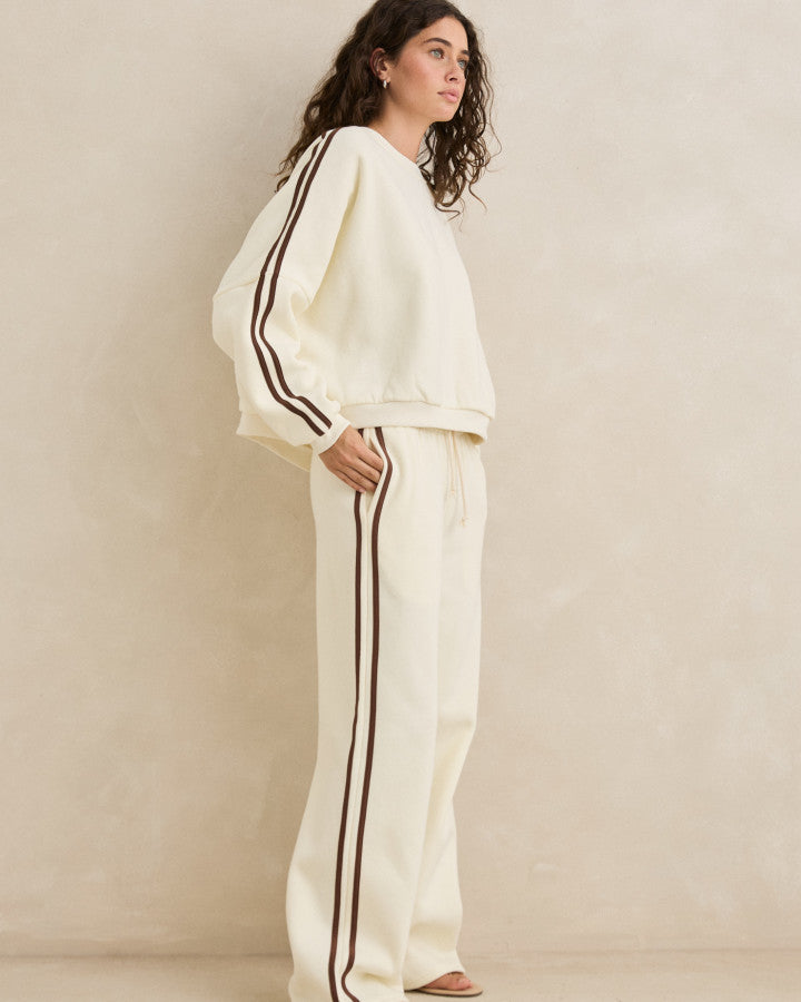 Rhythm Contrast Trackpant - Cream