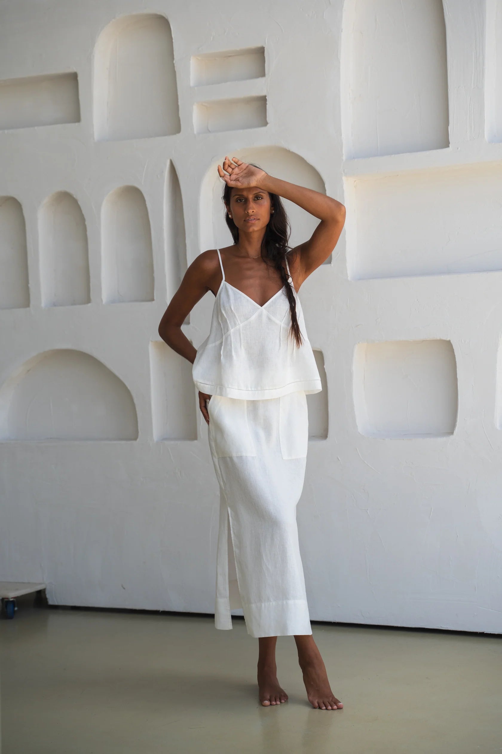 Lilly Pilly Bea Linen Cami - Ivory