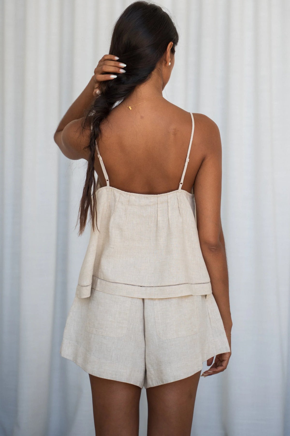 Lilly Pilly Bea Linen Cami - Oatmeal