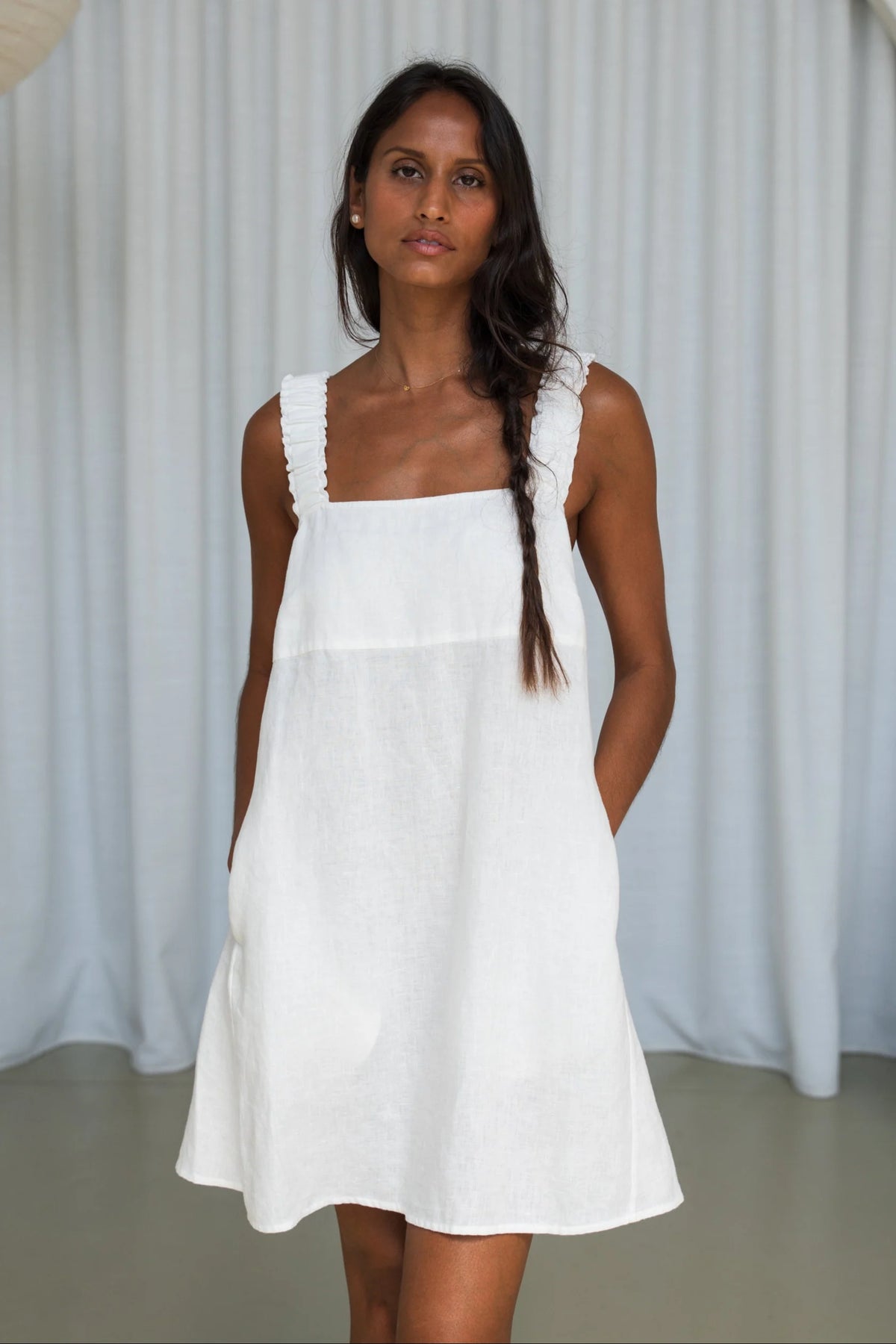 Lilly Pilly Zahra Linen Dress - Ivory