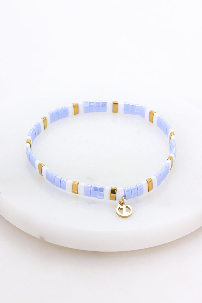 Zafino Tile Bracelet - Sky & Gold