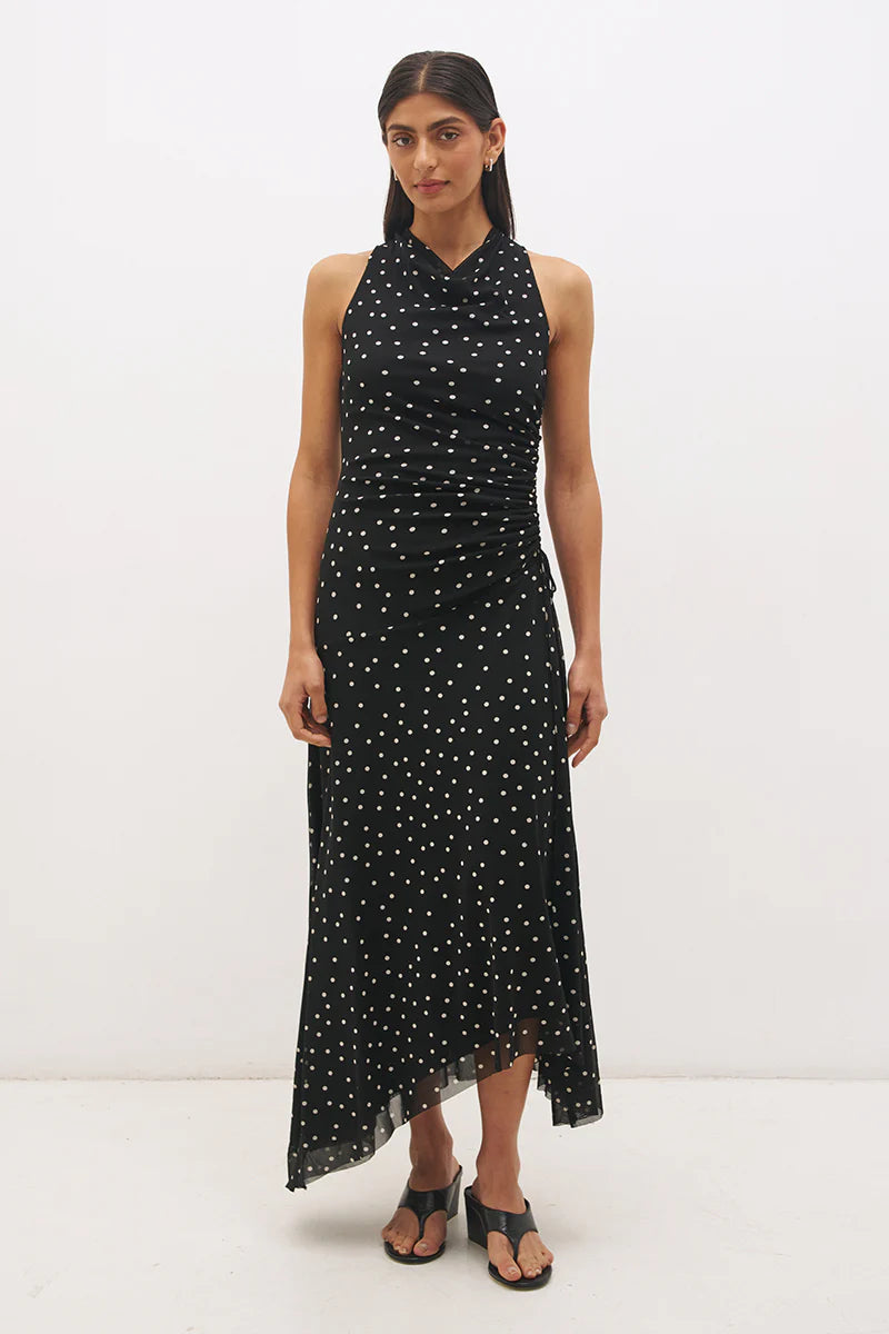 Mon Renn Vesper Spot Dress - Black