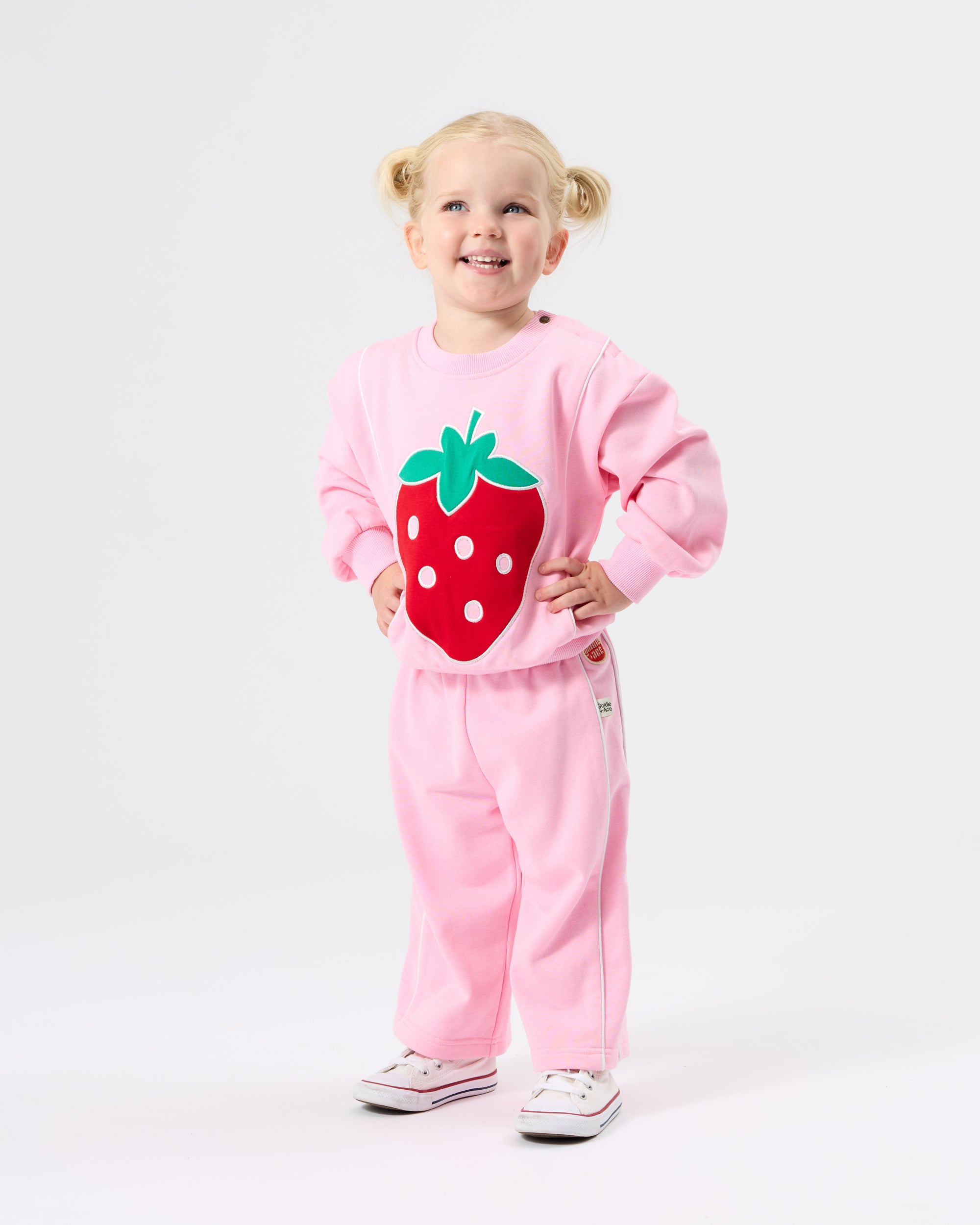 Goldie + Ace Jumbo Strawberry Piped Sweater