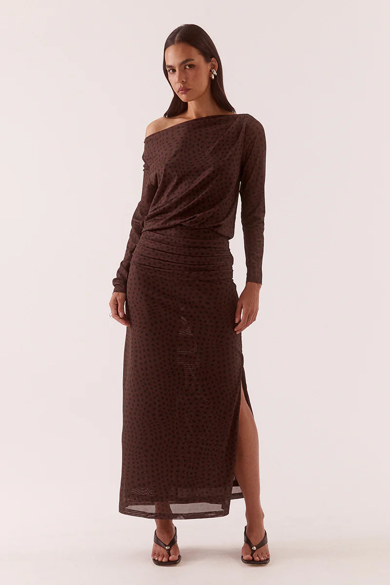 Sovere Zuri Longsleeve Dress - Rum Raisin