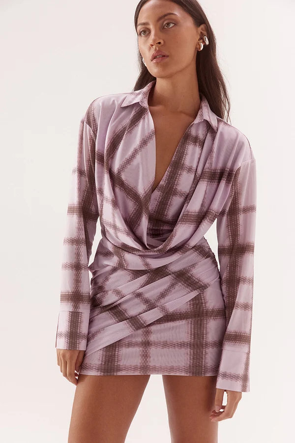 Sovere Ashti Shirt Dress - Plaid