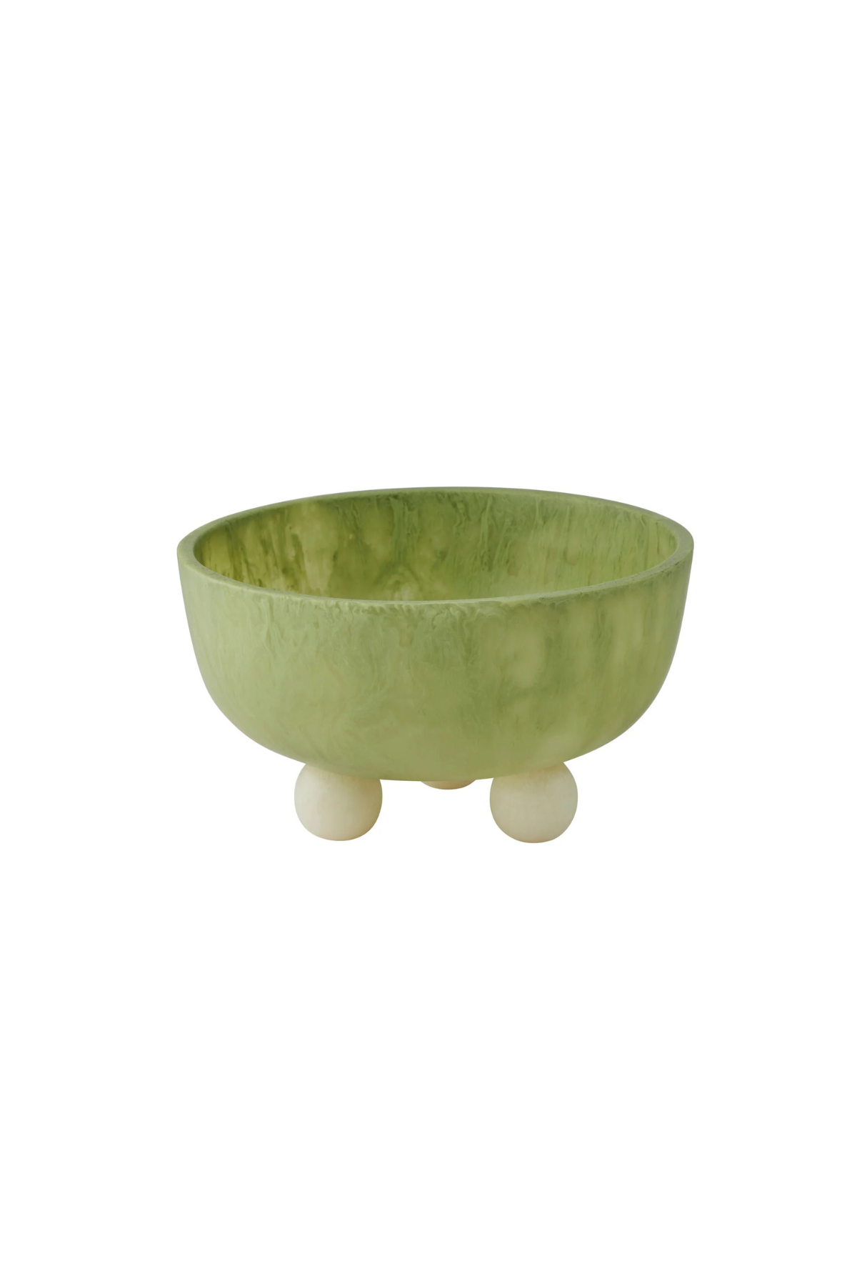Kip Resin Footed Bowl - Pistachio & Ivory