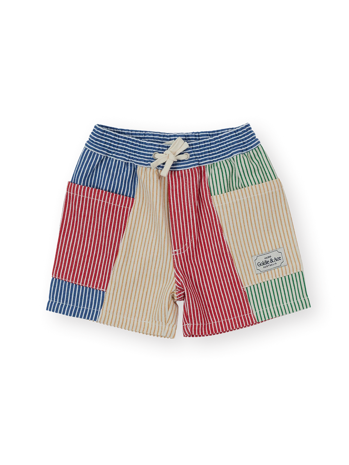 Goldie + Ace Patchwork Stripe Noah Pocket Shorts
