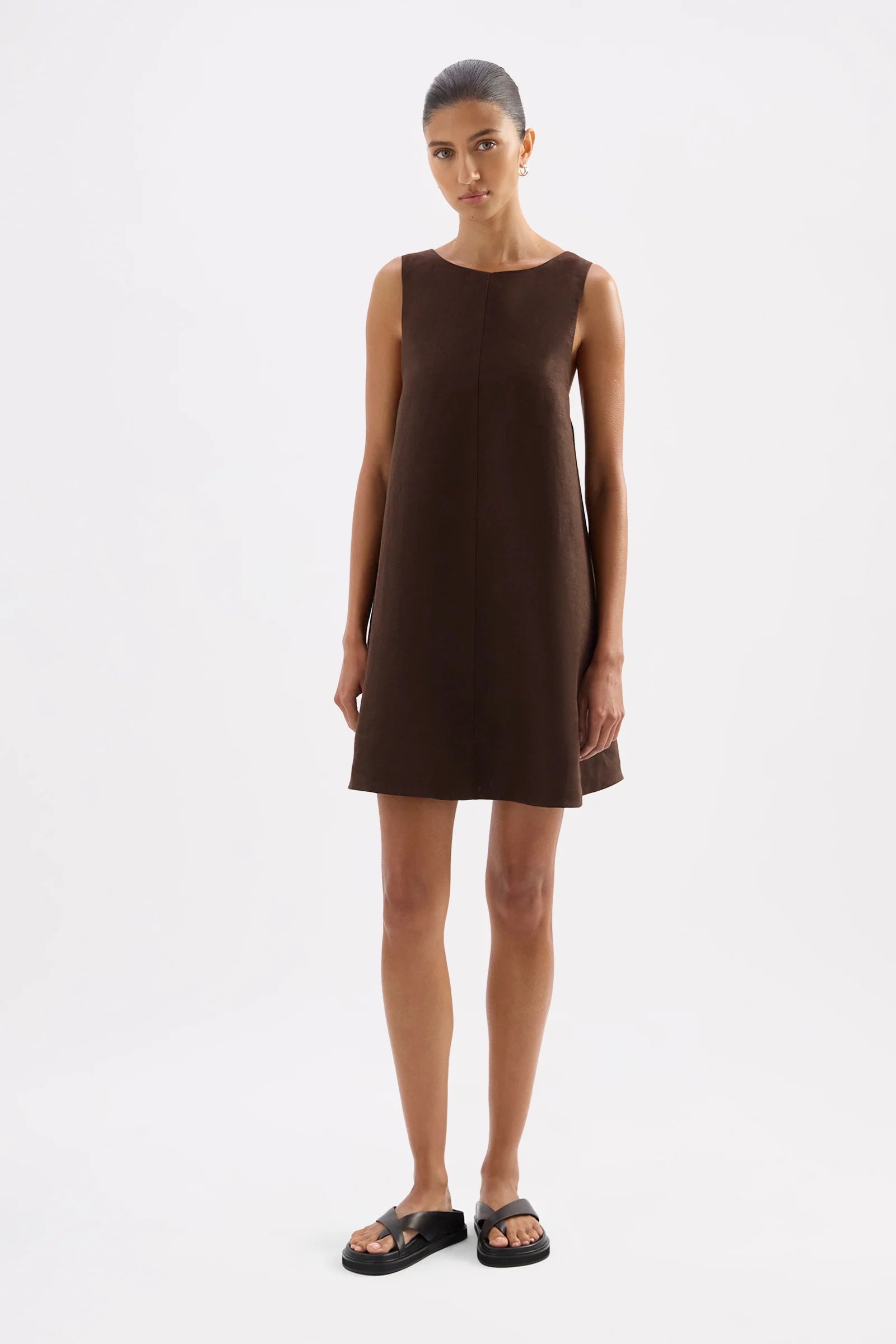 Nude Lucy Nemi Linen Dress - Chocolate