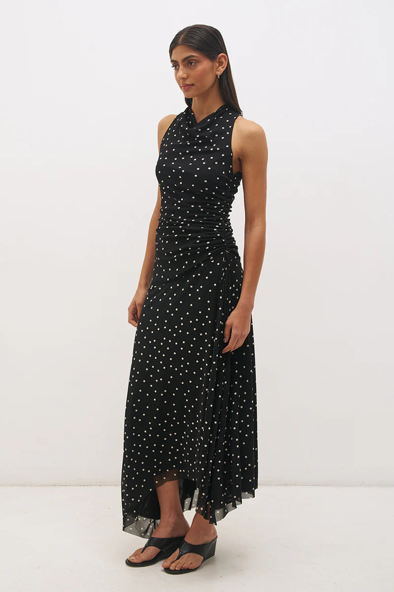 Mon Renn Vesper Spot Dress - Black