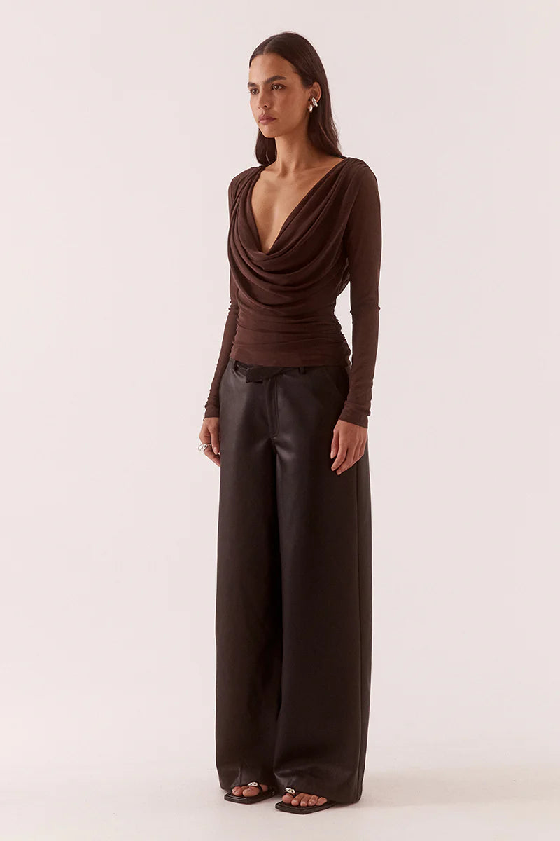Sovere Myriad Drape Top - Rum Raisin