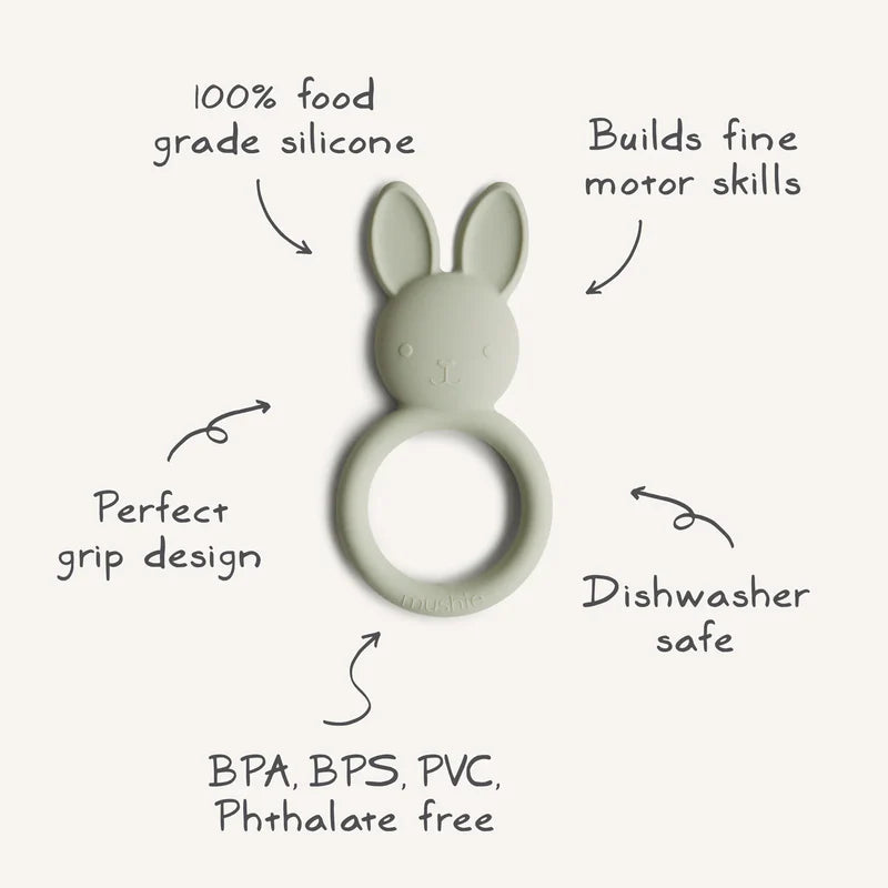 Mushie Bunny Teether - Sage