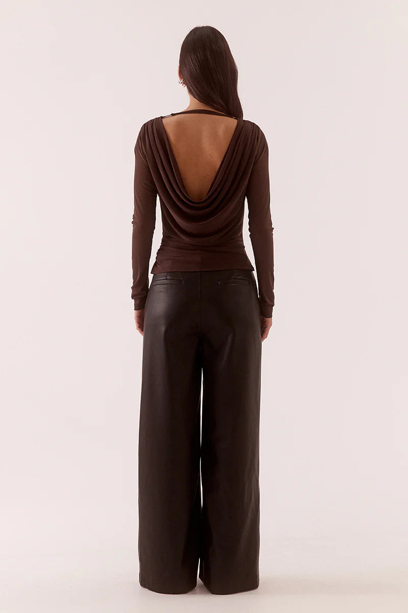 Sovere Myriad Drape Top - Rum Raisin