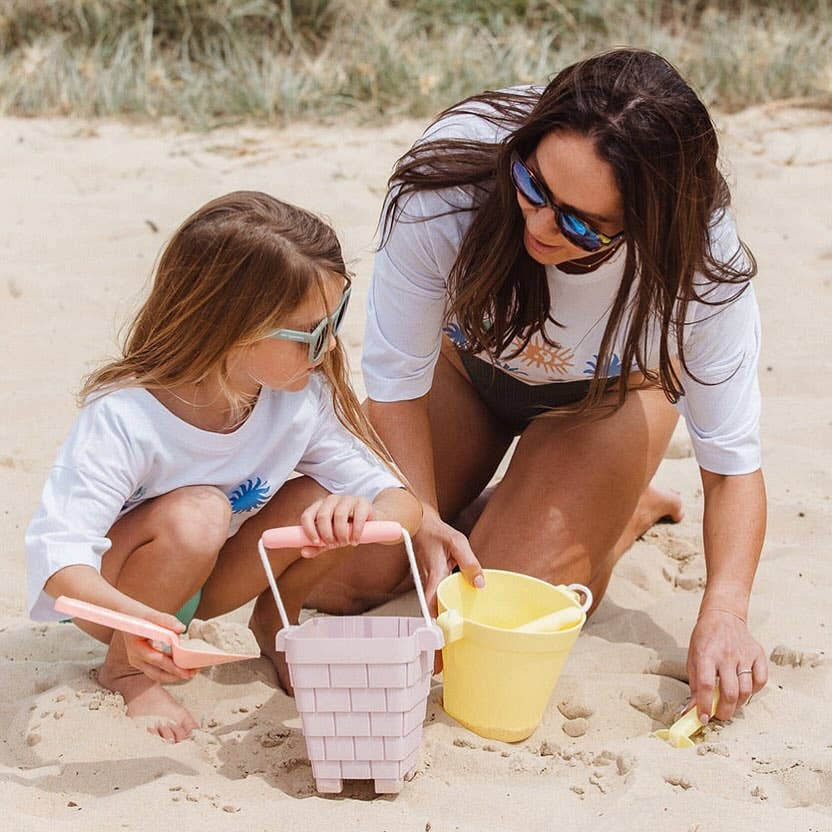 Coast Kids Silicone Beach Bucket - Clovelly Castle Blue