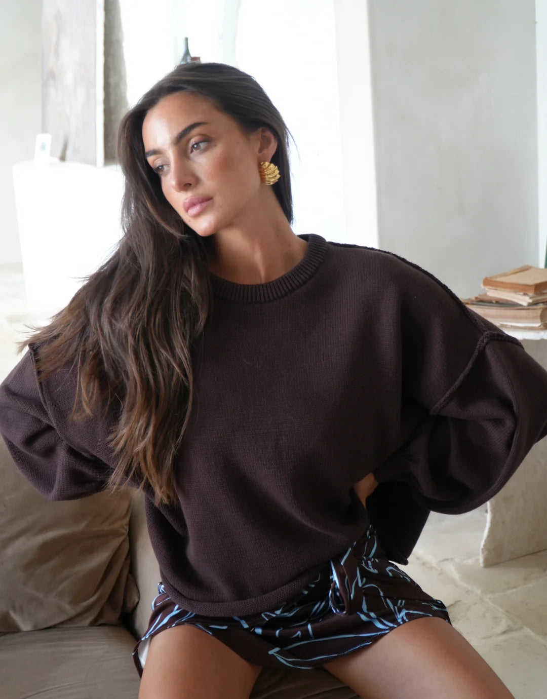 Luna Lane The Juni Sweater - Chocolate