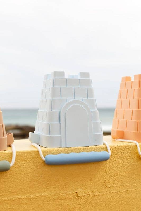 Coast Kids Silicone Beach Bucket - Clovelly Castle Blue