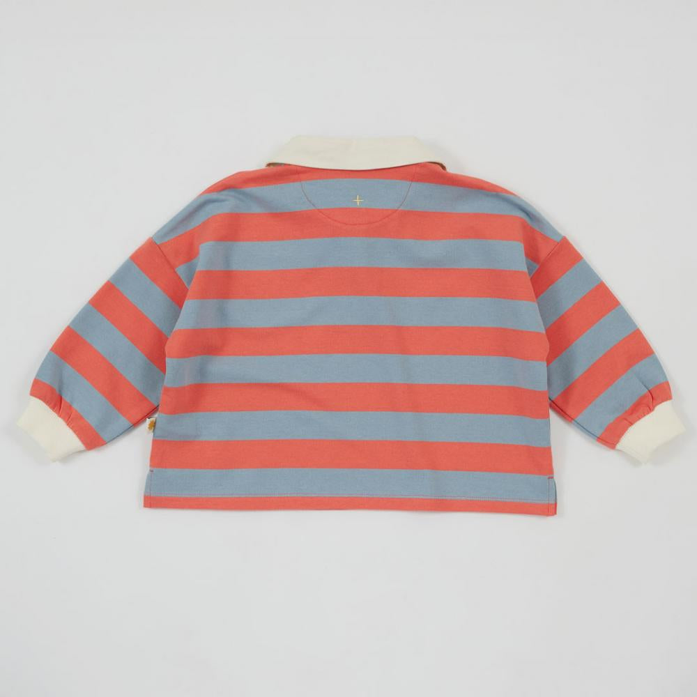Goldie + Ace Rugby Stripe Terry Sweat Top - Orange