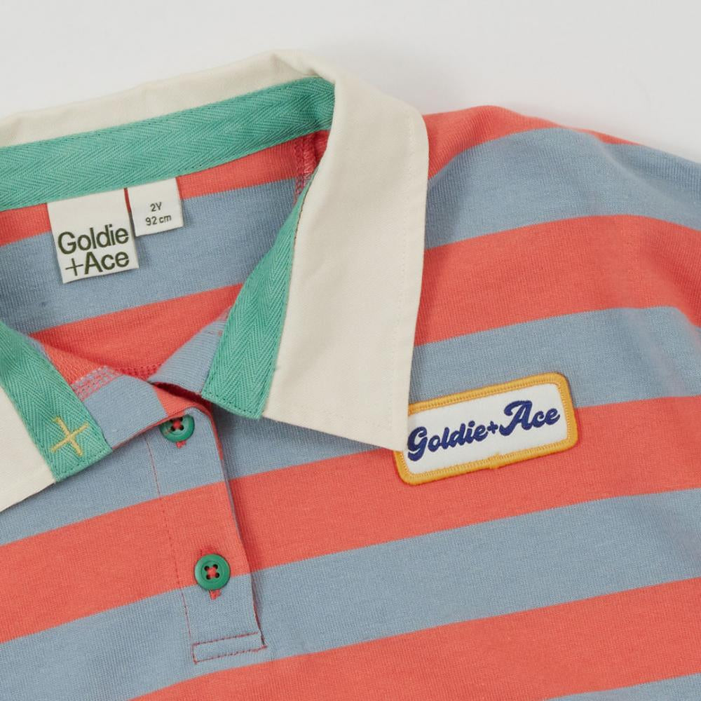 Goldie + Ace Rugby Stripe Terry Sweat Top - Orange