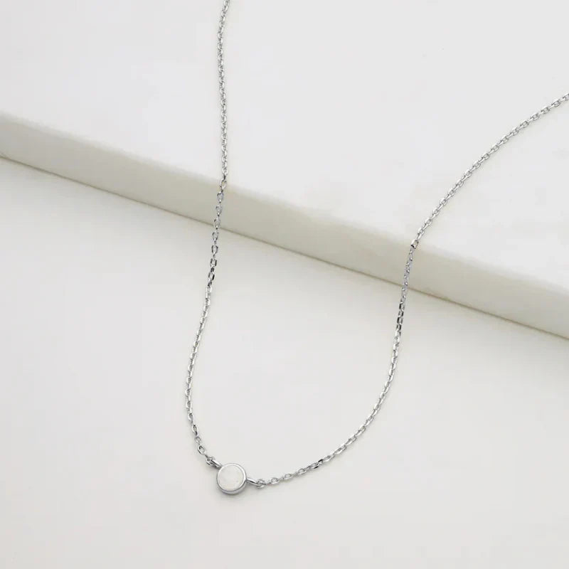 Zafino Single Stone Mini Necklace - Silver
