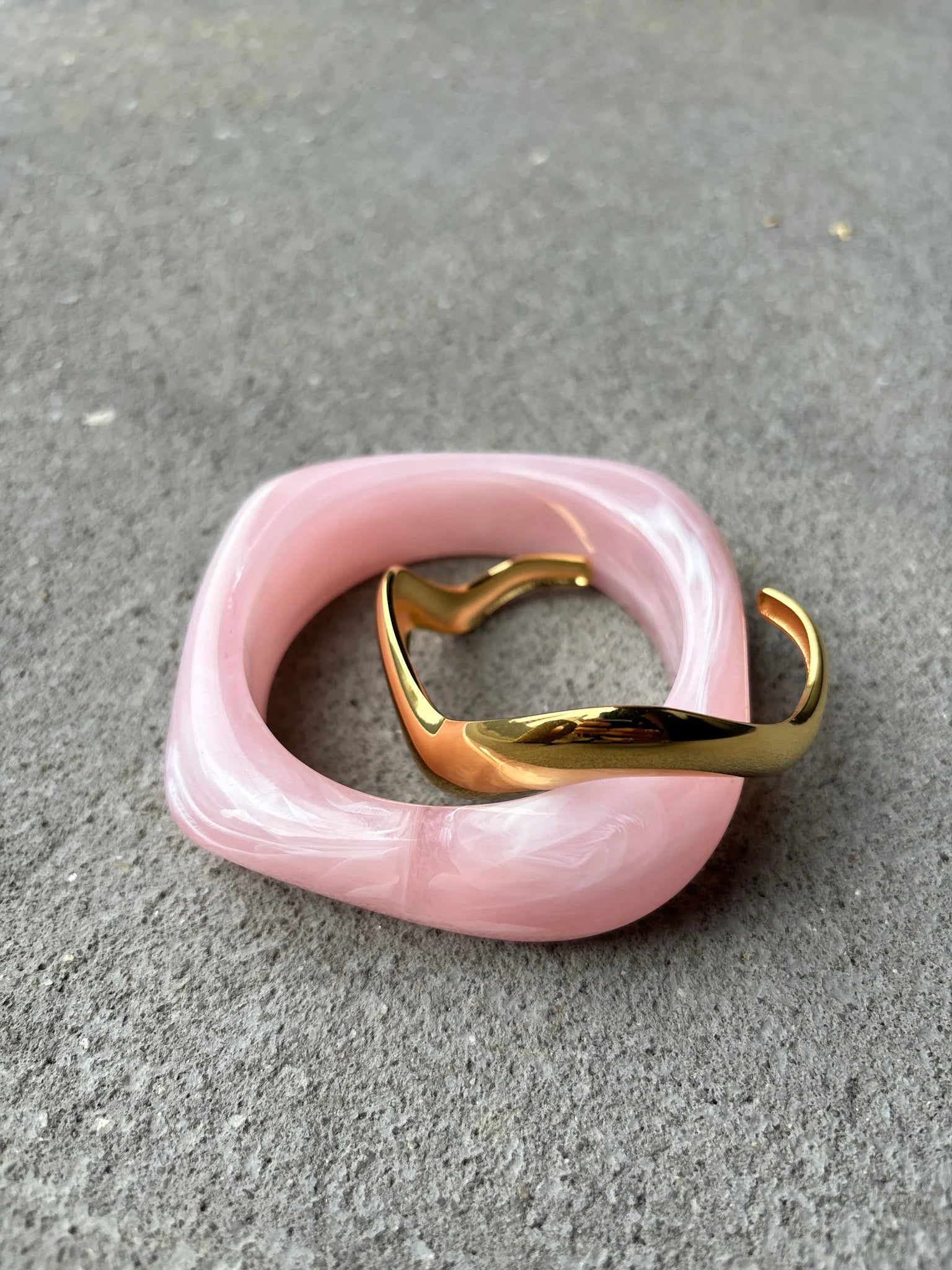 Angels Whisper Angular Cuffed Bangle - Pink