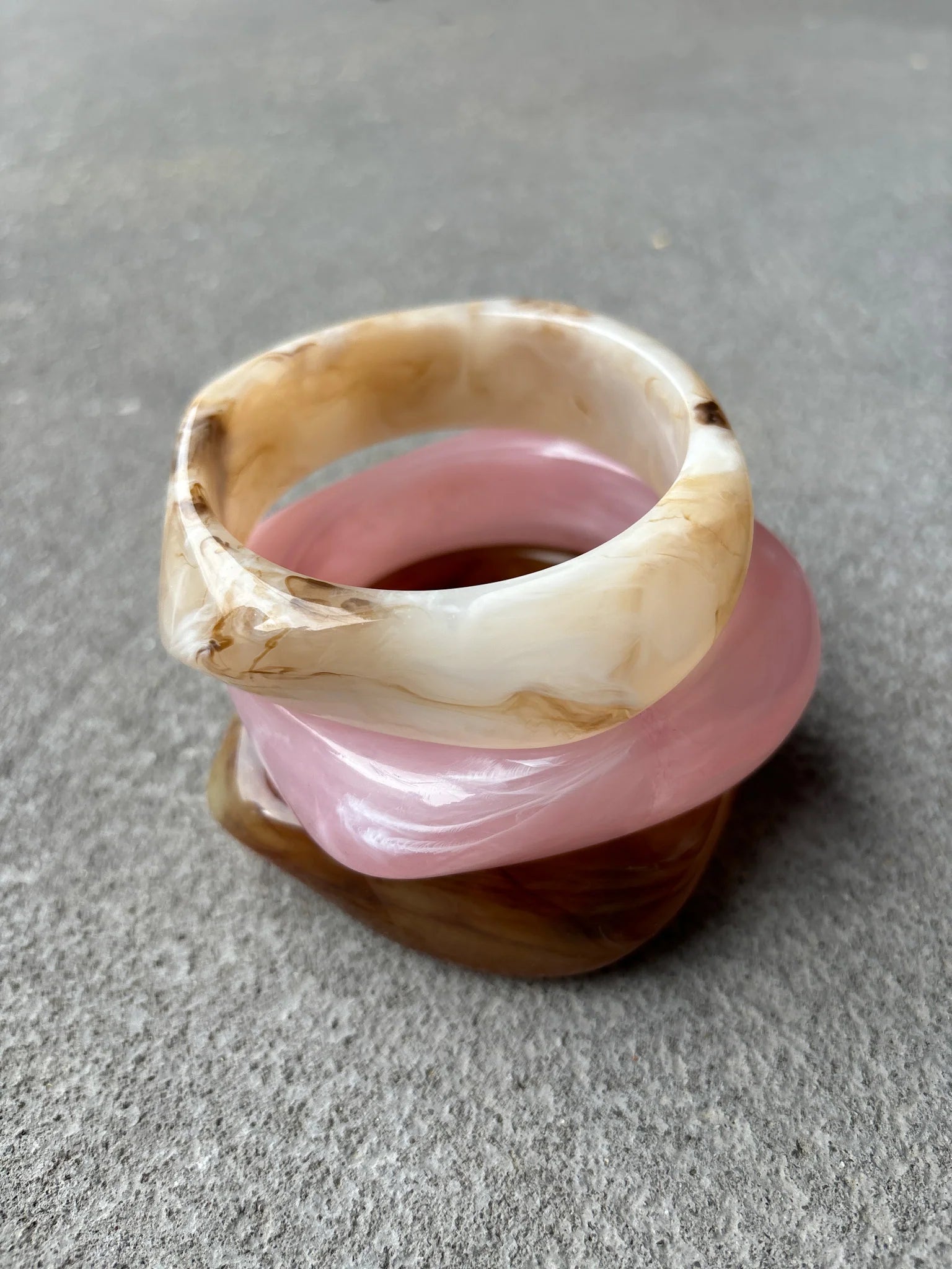 Angels Whisper Angular Cuffed Bangle - Pink