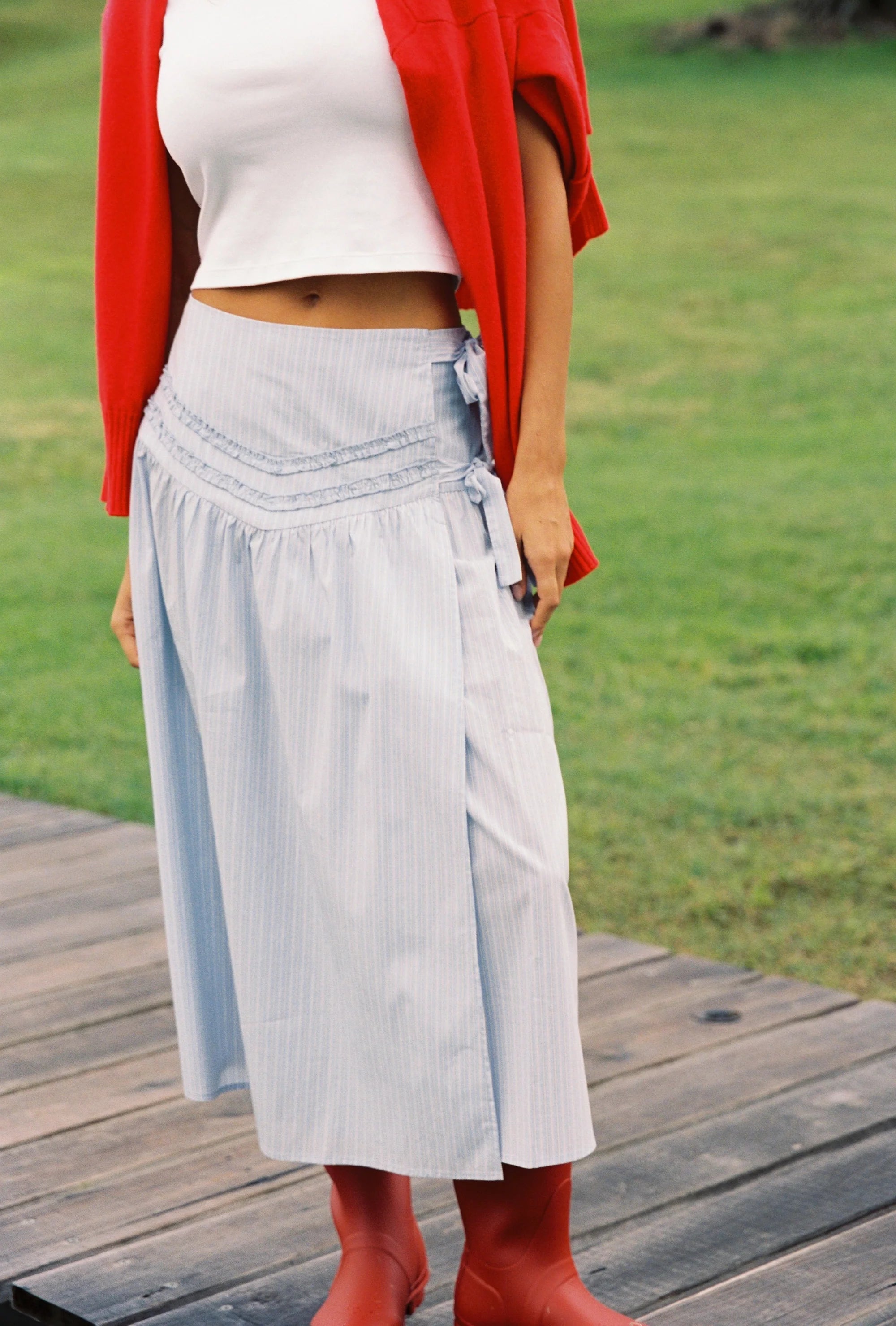 Juni Annika Midi Skirt - Stripe