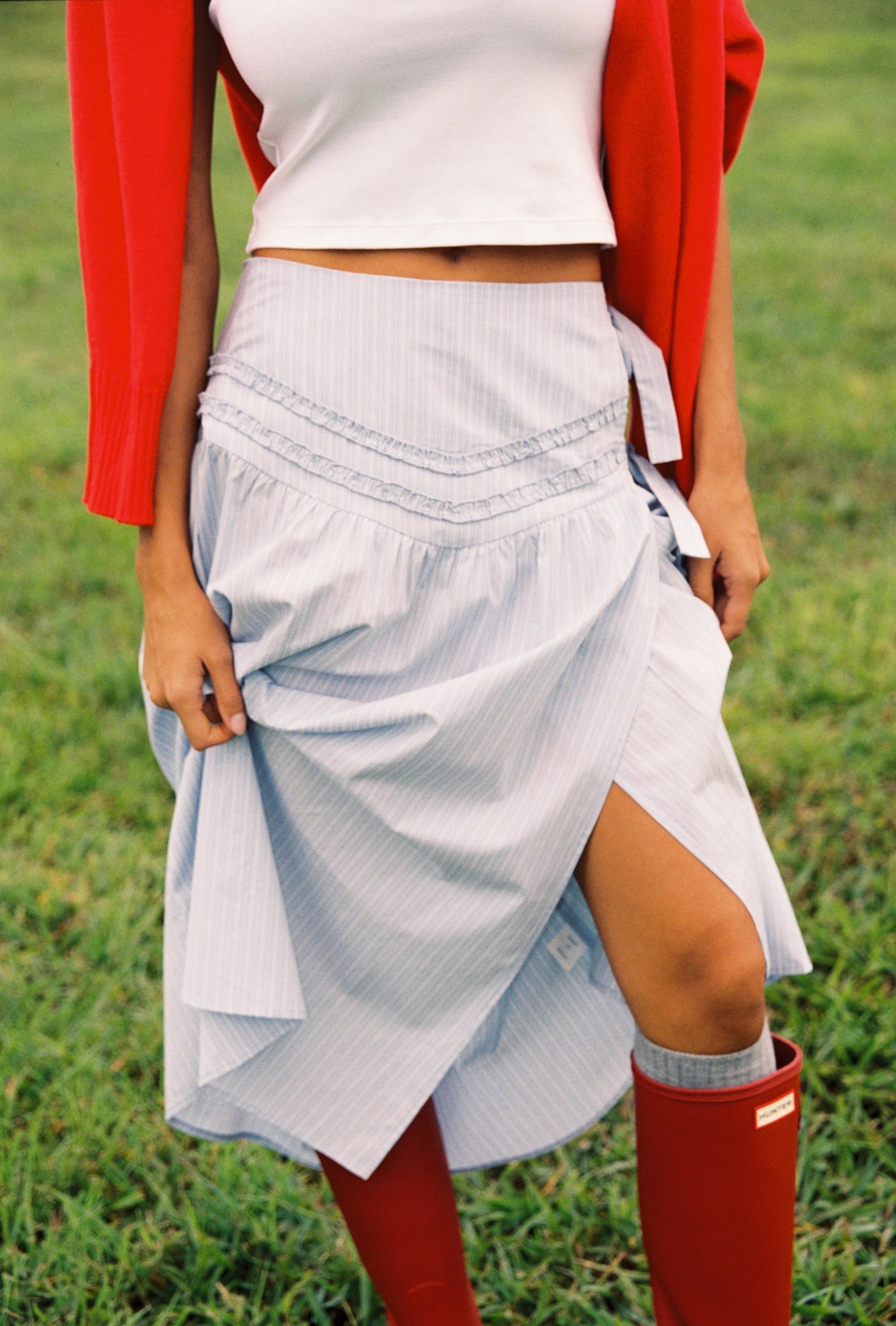 Juni Annika Midi Skirt - Stripe